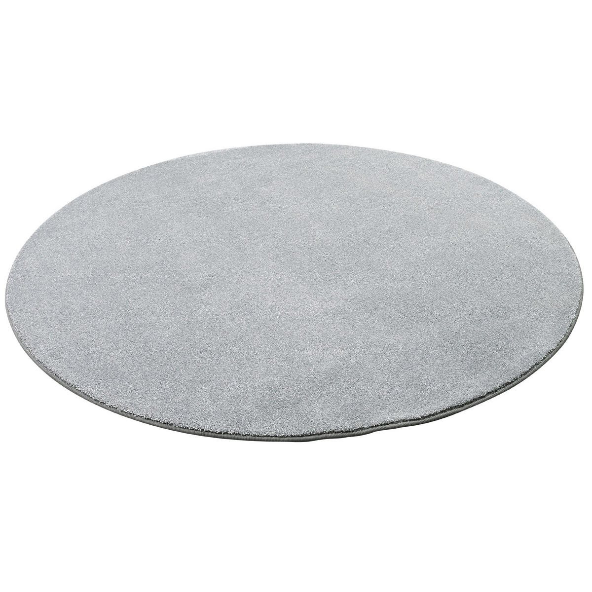 HOCHFLOR LUXUS VELOURS TEPPICH TOUCH RUND - Grau, Textil (100/100cm) - Snapstyle