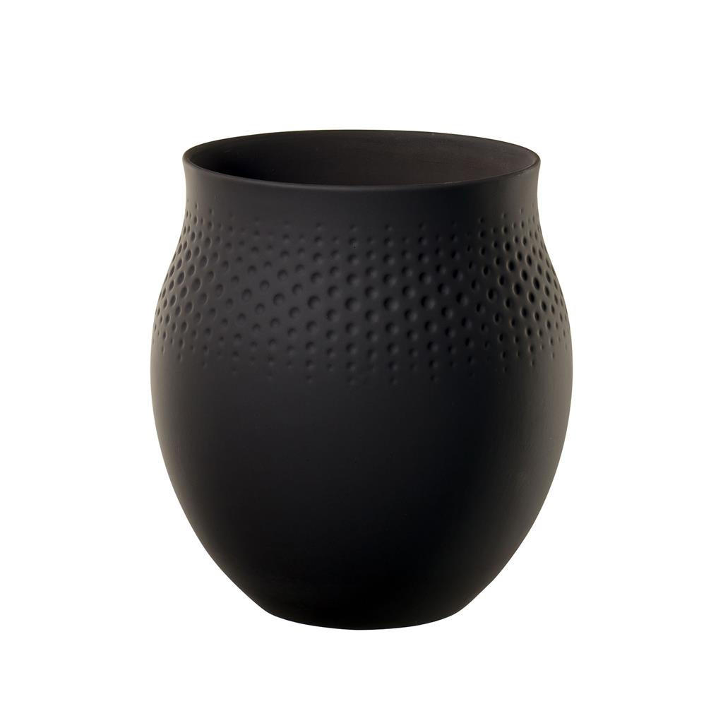 VASE Manufacture Collier Noir 18 cm - Schwarz, Keramik (17.5cm) - Villeroy & Boch