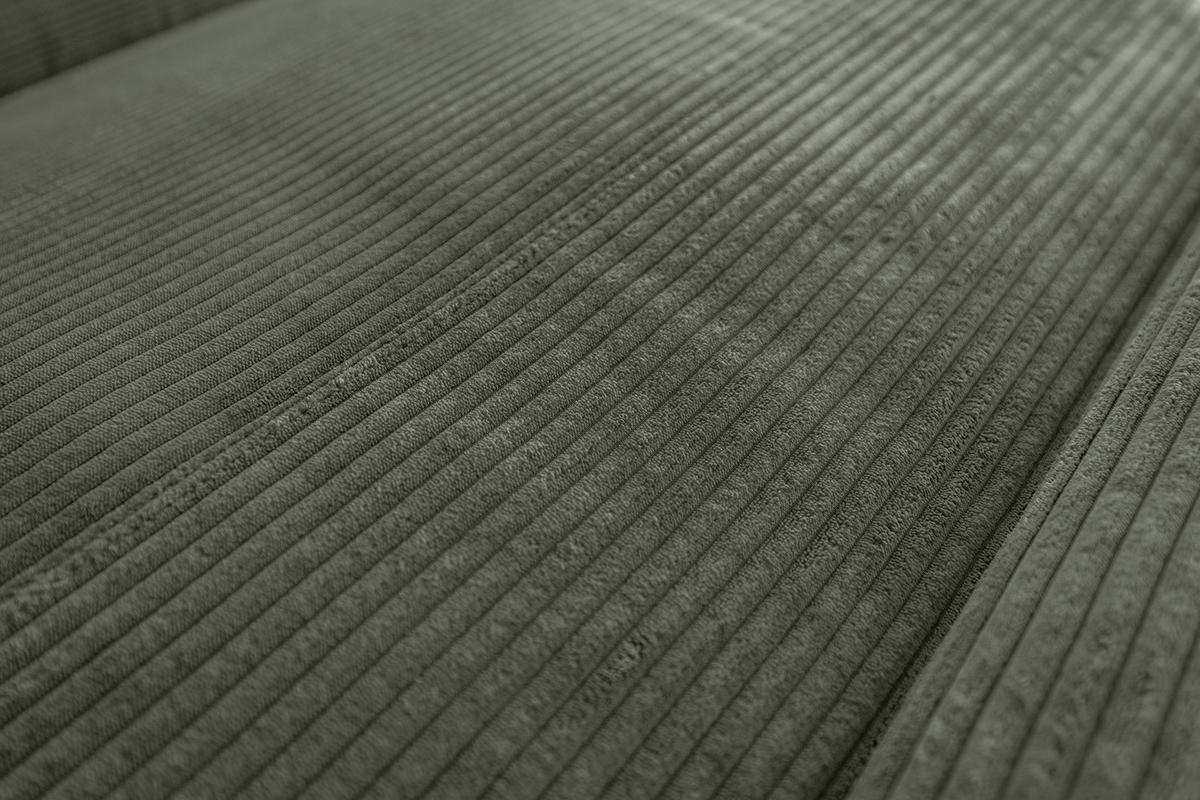 ECKSOFA LAISKA Grün Cord - Schwarz/Olivgrün, Textil/Metall (282/177cm) - KAWOLA