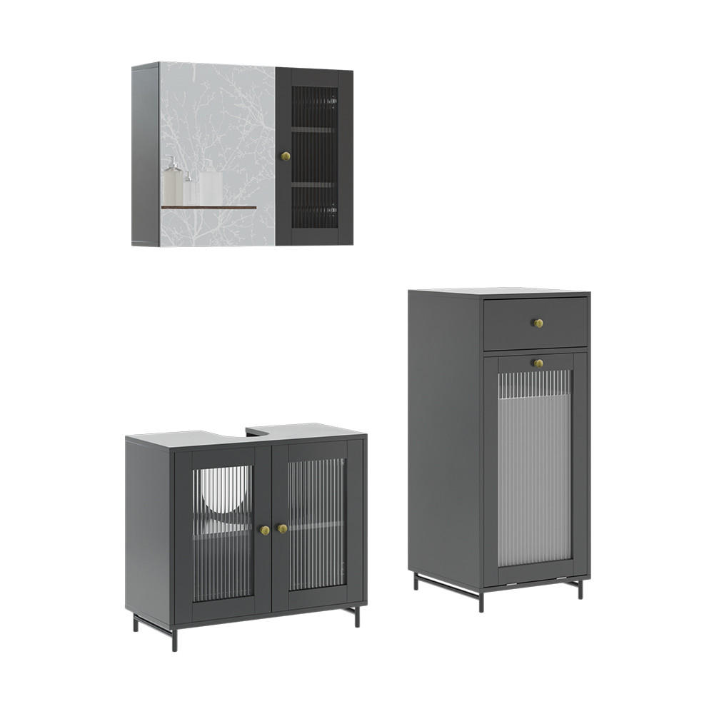 SET MOBILIER BAIE Malte, Gri, 3 piese