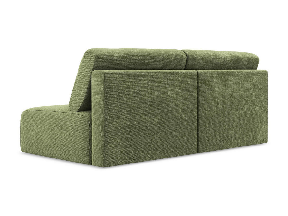 3-SITZER SOFA mit Schlaffunktion Chenille Stoff Grün - Schwarz/Grau, Kunststoff/Textil (216/79/102cm) - Makamii