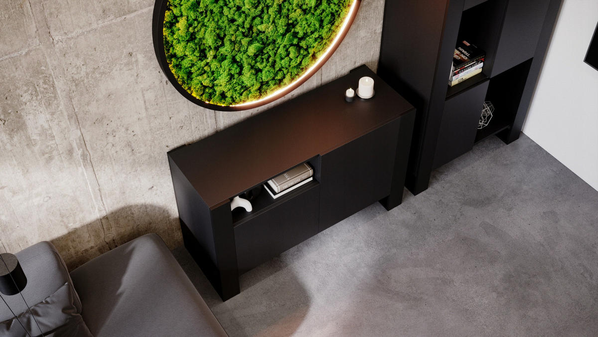 KOMMODE Karo 120/75/43.6 - Schwarz, Holzwerkstoff (120/75/43.6cm) - RAUMHIRSCH FURNITURE