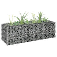 GABIONEN-HOCHBEET Verzinkter Stahl 90×30×30 cm - Silberfarben, Metall (90/30/30cm) - furnicato