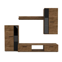 WOHNWAND Formilo Lefkas Eiche 294/180/40 cm Hochwertige TV Wohnwand - Braun, Holzwerkstoff/Kunststoff (294/180/40cm) - AX Living