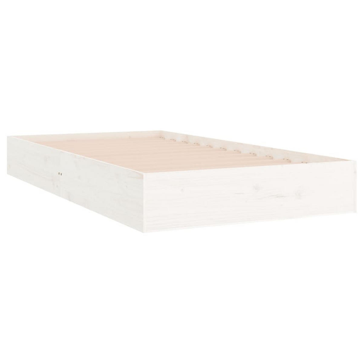 MASSIVHOLZBETT Weiss 90/200 Cm - Weiß, Naturmaterialien (90/200cm) - vidaXL