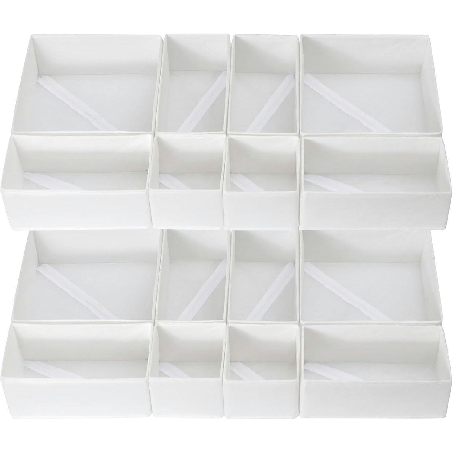 SCHUBLADEN Organizer 16er Set Weiß - Weiß, Textil (28/12/28cm)