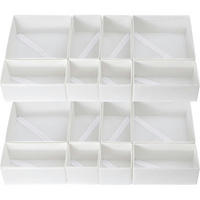 SCHUBLADEN Organizer 16er Set Weiß - Weiß, Textil (28/12/28cm)