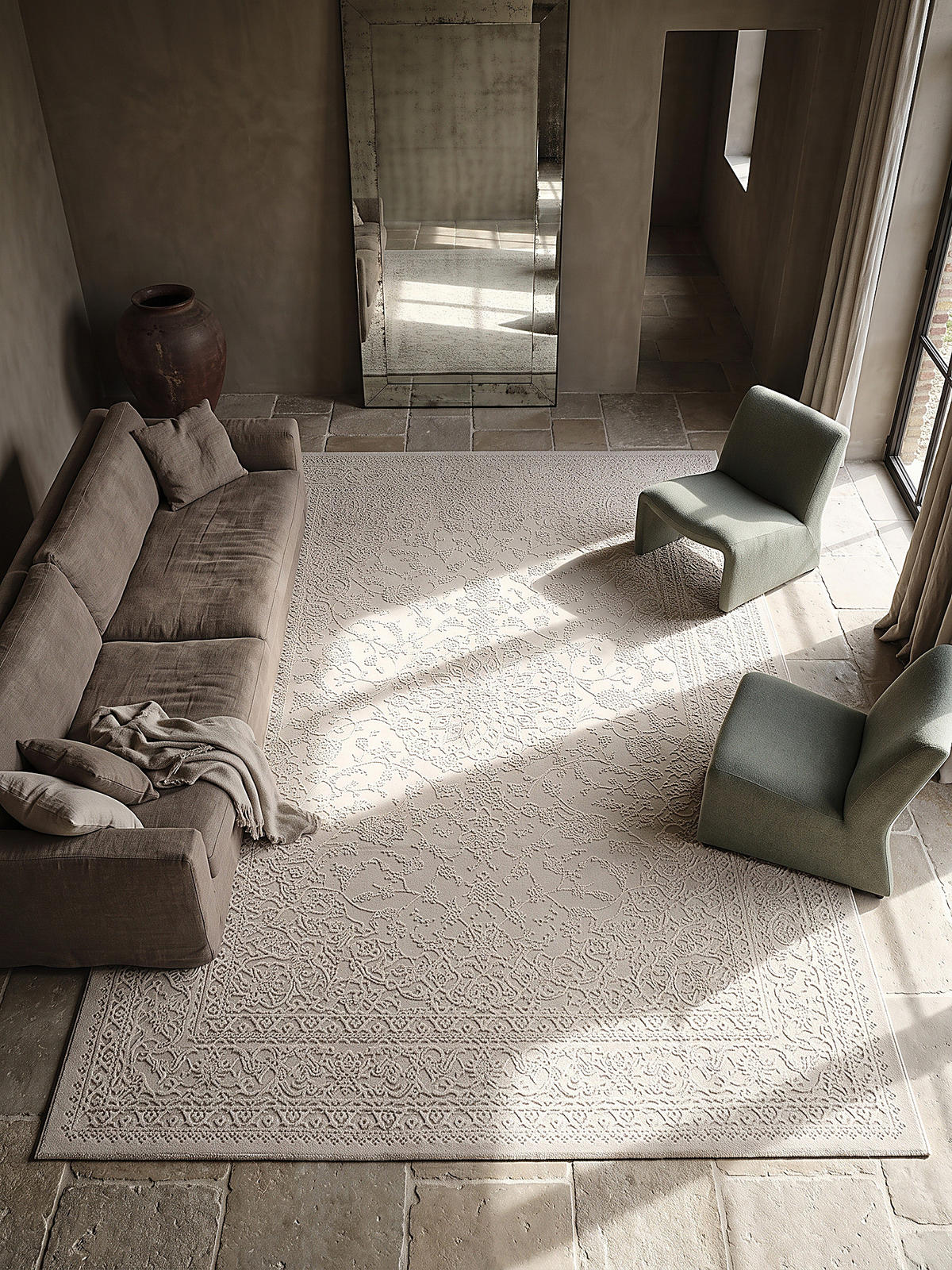 KURZFLORTEPPICH Uni KASOS Polyester Creme 160 x 230 cm - Beige, Textil (160/230cm) - KADIMA DESIGN