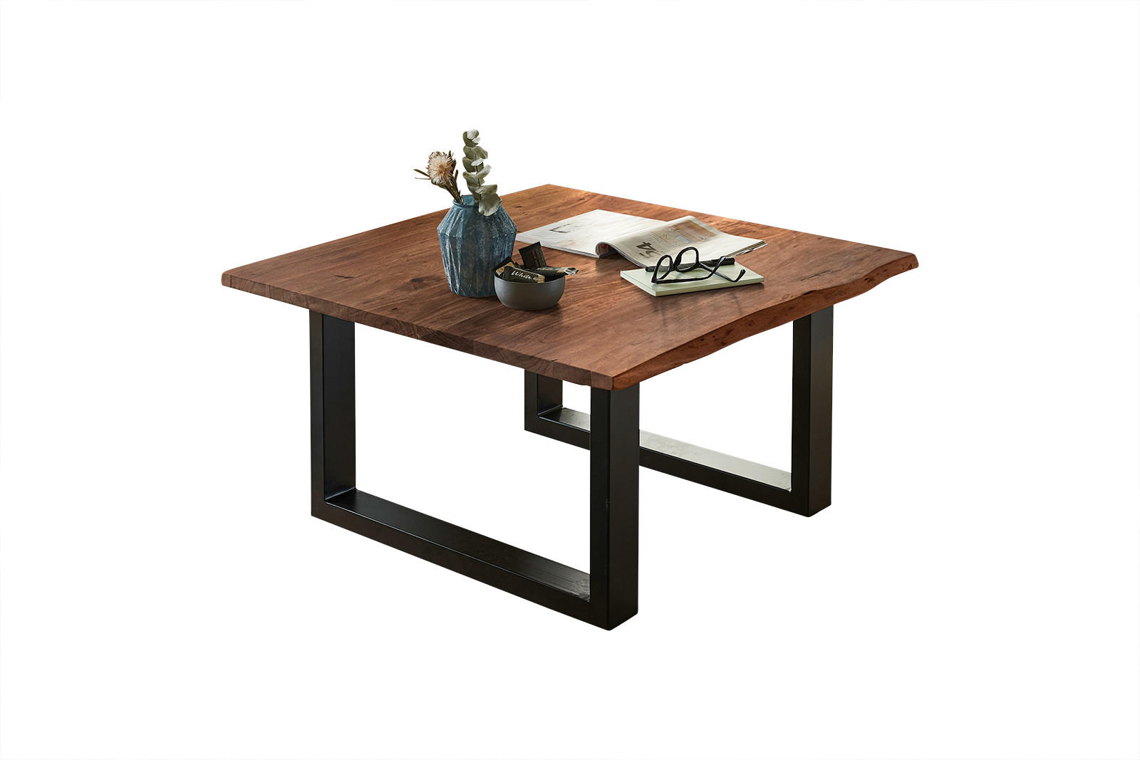 COUCHTISCH NOAH - Schwarz/Braun, Holz/Metall (80/80/43cm) - SAM
