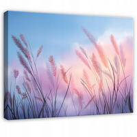 LEINWANDBILD Pampasgras Natur Rosa 60x40 cm - Multicolor, Holzwerkstoff (60/40cm) - Wallarena