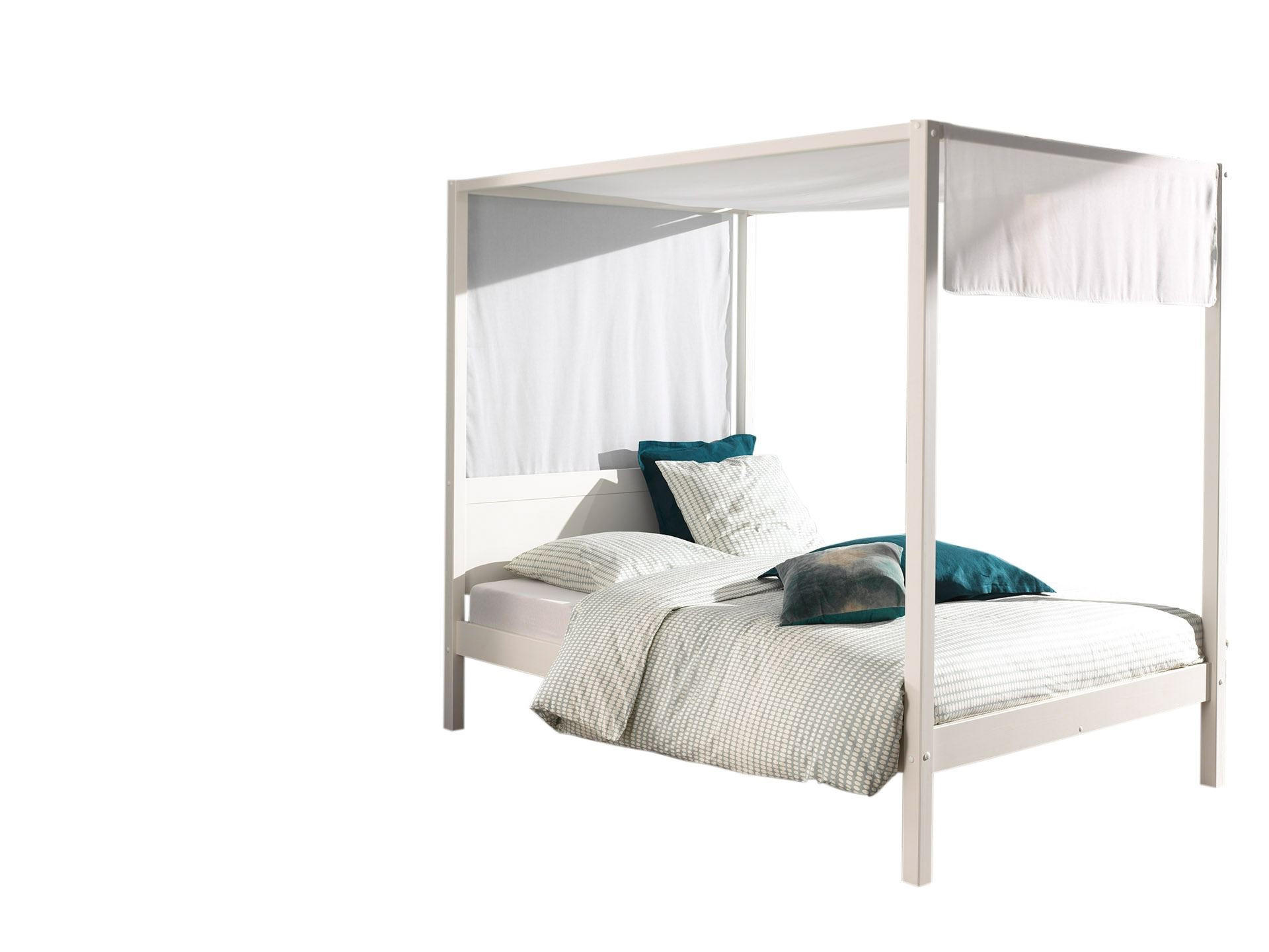 HIMMELBETT Katey 208x191x148 aus Massivholz in Weiß - Weiß, Holz (140/200cm) - 58aufmkessel