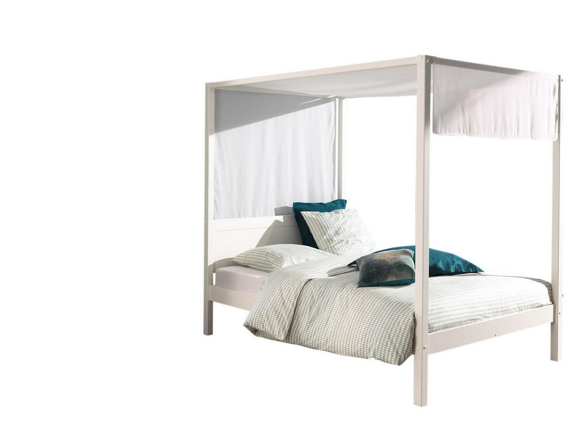 HIMMELBETT Katey 208x191x148 aus Massivholz in Weiß - Weiß, Holz (140/200cm) - 58aufmkessel