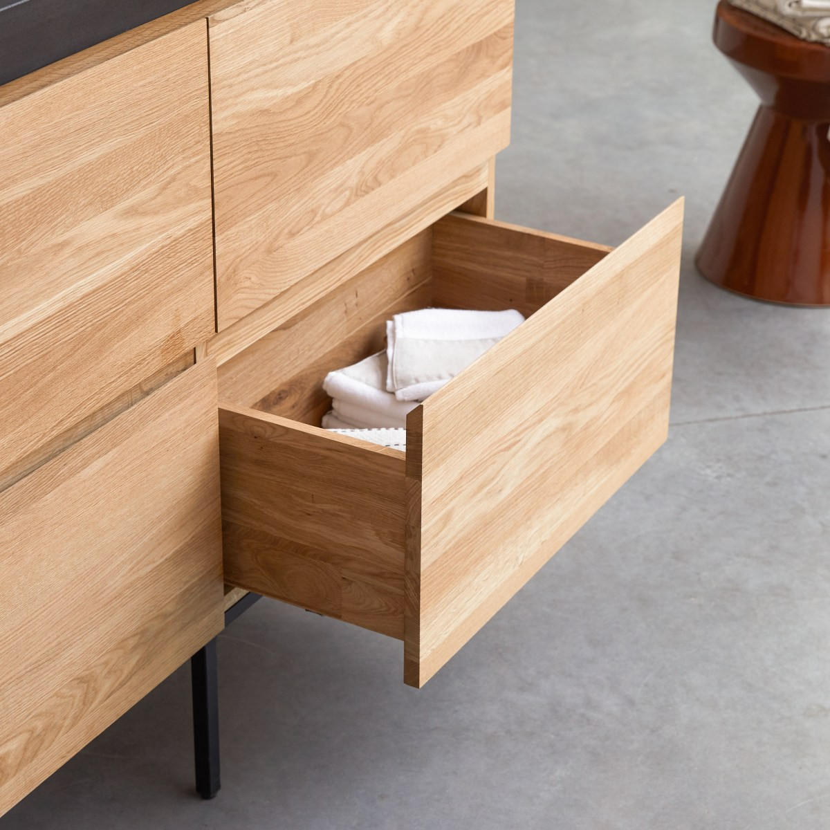 BADEZIMMERMÖBEL Nova Schwarz aus Eiche - Schwarz, Holz (121/95/46cm) - Tikamoon