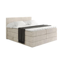 BOXSPRINGBETT mit Matratze H3|H4 und Lattenrost - VEXA KING-160x200 - Beige Casablanca - Beige, Holzwerkstoff (160/200cm) - ALTDECOR