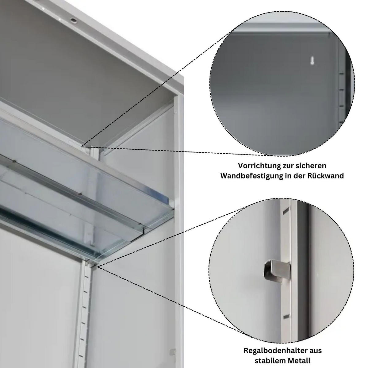 STAHLSCHRANK Bee mit 9 verzinkten Fachböden 195x92x50 cm Korpusfarbe Lichtgrau Frontfarbe Anthrazit - Anthrazit, Metall (92/195/50cm)