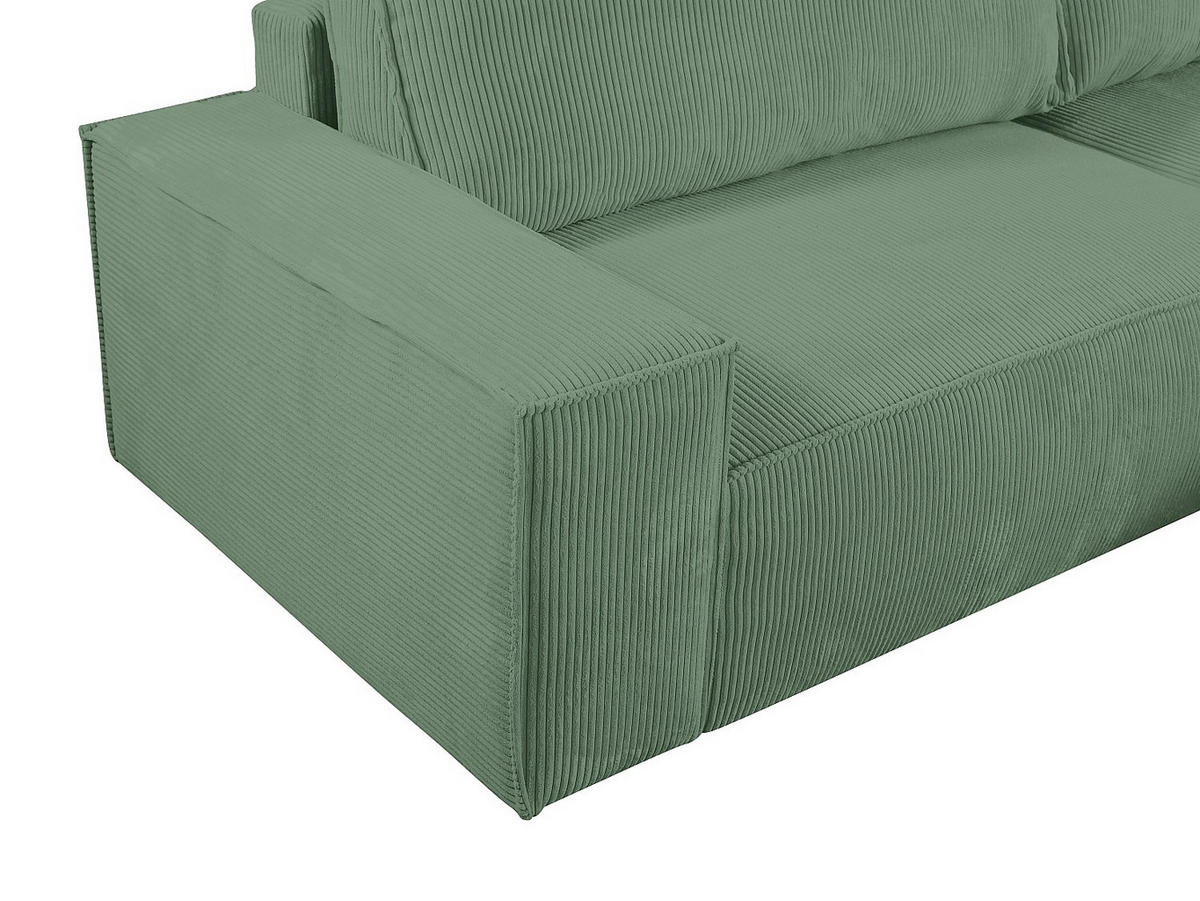 SCHLAFSOFA - 4 Personen - samt - mandelgrün Amelia - Grün, Textil (267/85/167cm) - Vente-Unique