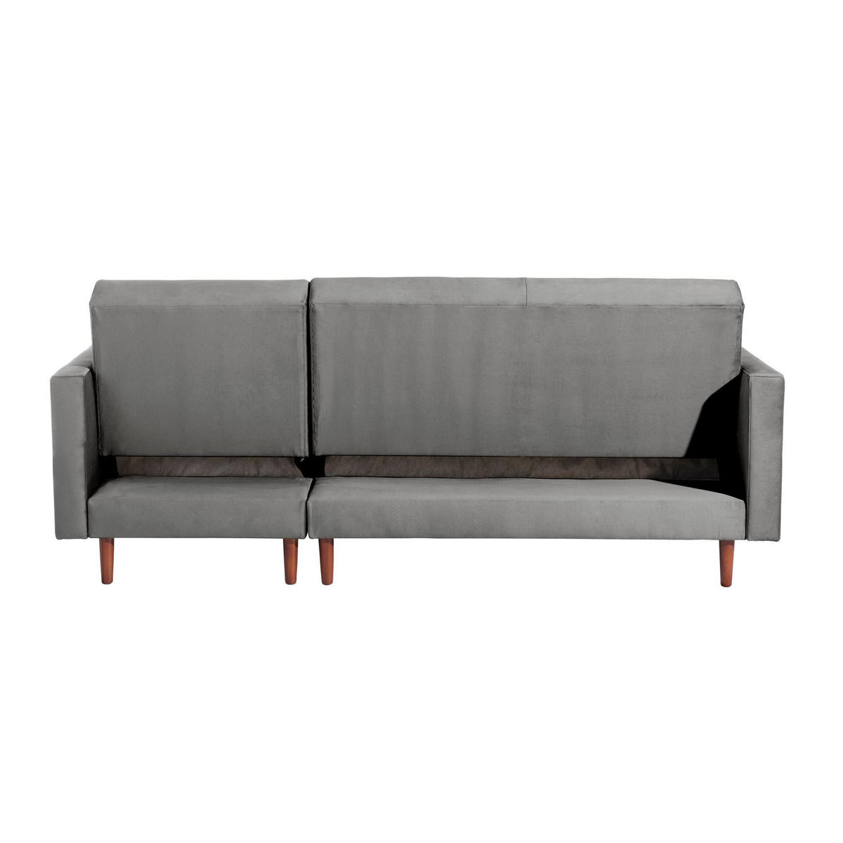 FUNKTIONSSOFA mit Hocker Katunia Samtvelours grau - Grau, Kunststoff (222/92/144cm) - 58aufmkessel