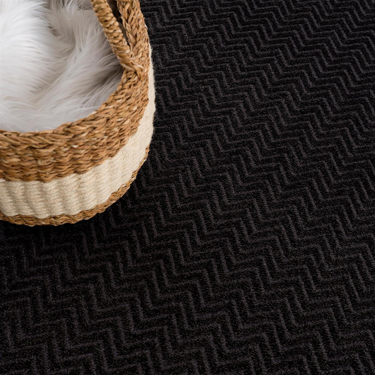 KURZFLOR-TEPPICH Fancy 805 Schwarz 140x200 cm - Schwarz, Textil (140/200cm) - carpet city