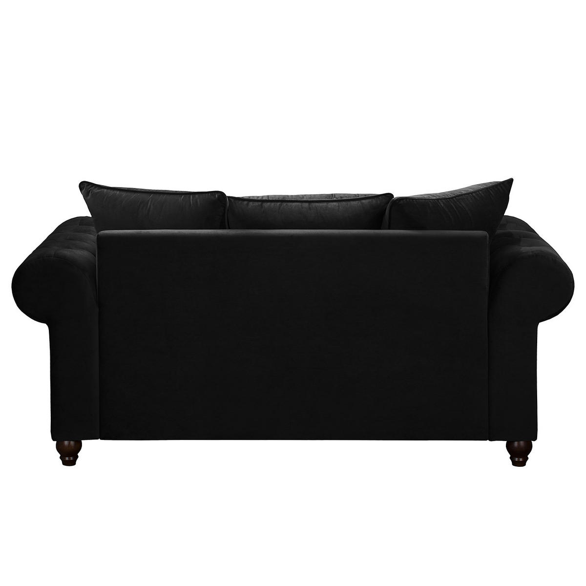 2-SITZER SOFA - Samt - Schwarz, Textil (180/90/93cm) - home24