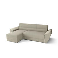 ECKSOFA L REBI L2 Poso 100 Links mit Schlaffunktion, Beige, L-Form - Beige, Textil (251/140cm)