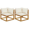 GARTENSOFA DYXP 70/60/70 cm （2er-set) - Creme, Holz (70/60/70cm) - ZMH