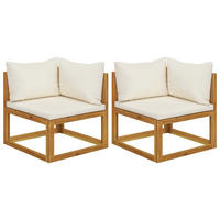 GARTENSOFA DYXP 70/60/70 cm （2er-set) - Creme, Holz (70/60/70cm) - ZMH