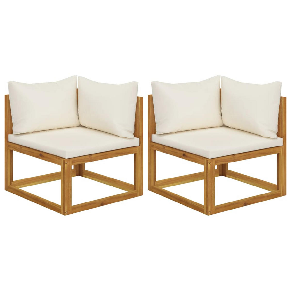 GARTENSOFA DYXP 70/60/70 cm （2er-set) - Creme, Holz (70/60/70cm) - ZMH