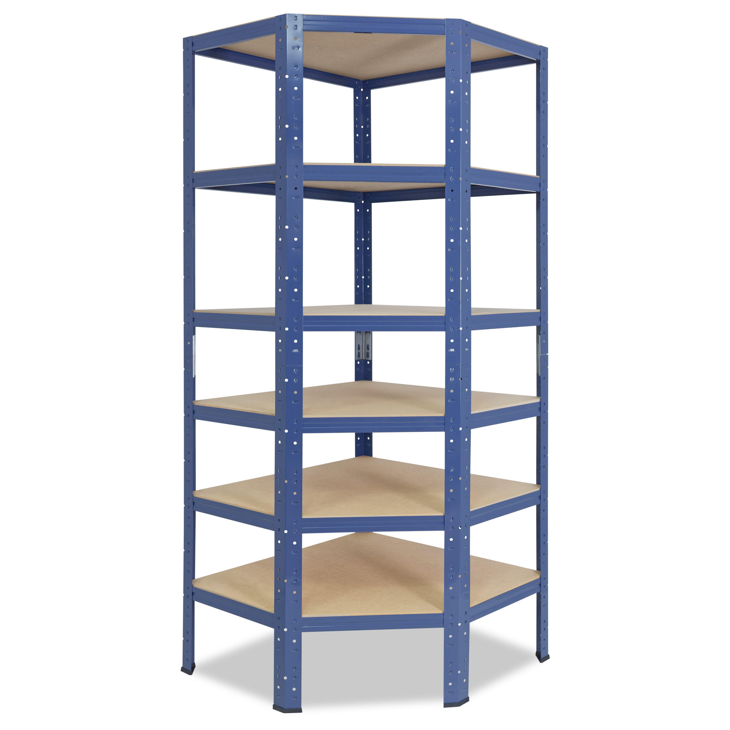 ECKREGAL HOME 200x90x60 cm in blau mit 6 Böden und 145 kg Traglast pro Boden - Blau, Metall (90/200/60cm) - shelfplaza