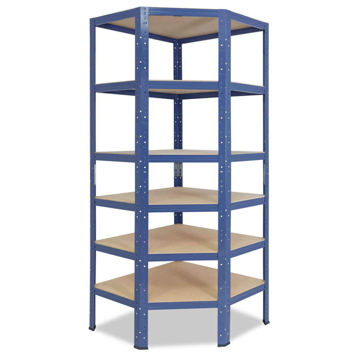 ECKREGAL HOME 200x90x60 cm in blau mit 6 Böden und 145 kg Traglast pro Boden - Blau, Metall (90/200/60cm) - shelfplaza