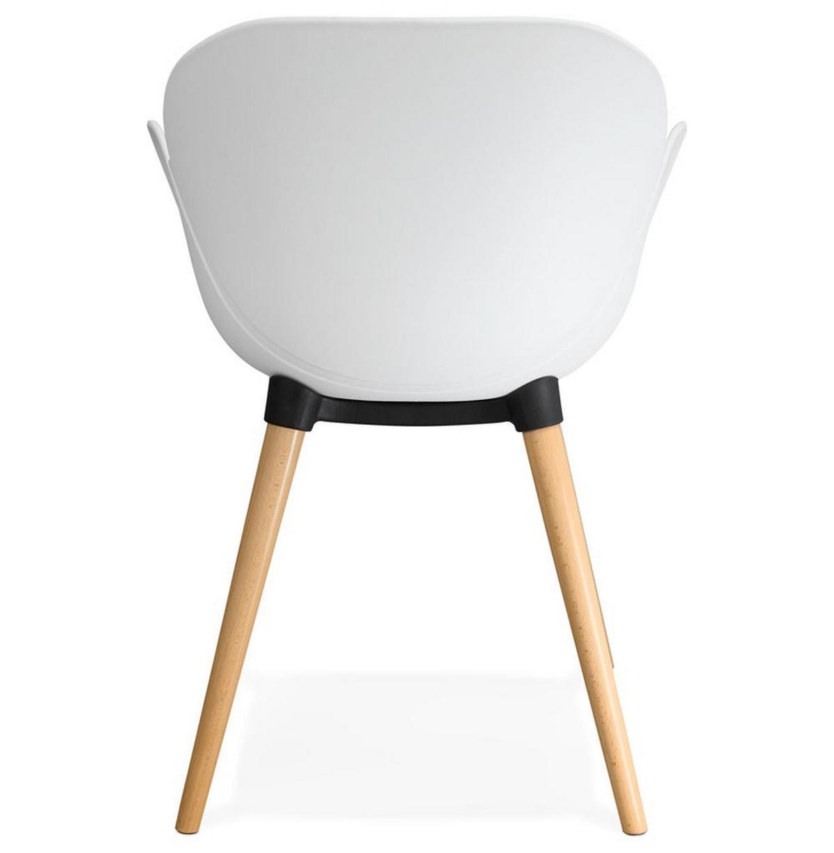 KÜCHENSTUHL Polypropylen Sitzschale mit Holzgestell Skandinavisch, Weiß 59,5x59x84,5 cm - Beige/Weiß, Kunststoff/Buchenholz (59/85/60cm) - KADIMA DESIGN