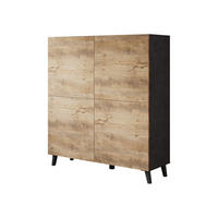 HIGHBOARD Phuket 120 - Schwarz/Braun, Holzwerkstoff/Kunststoff (120/130/39cm) - MIRJAN24