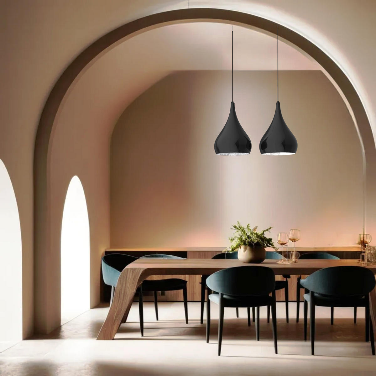 HÄNGELEUCHTE - Schwarz, Metall (55/25/55cm) - Lumicom