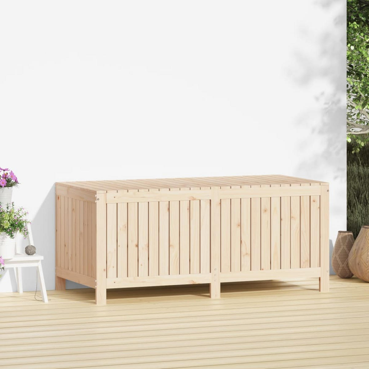 GARTENTRUHE 147x68x64 cm Massivholz Kiefer - Kieferfarben, Holz (147/64/68cm) - furnicato