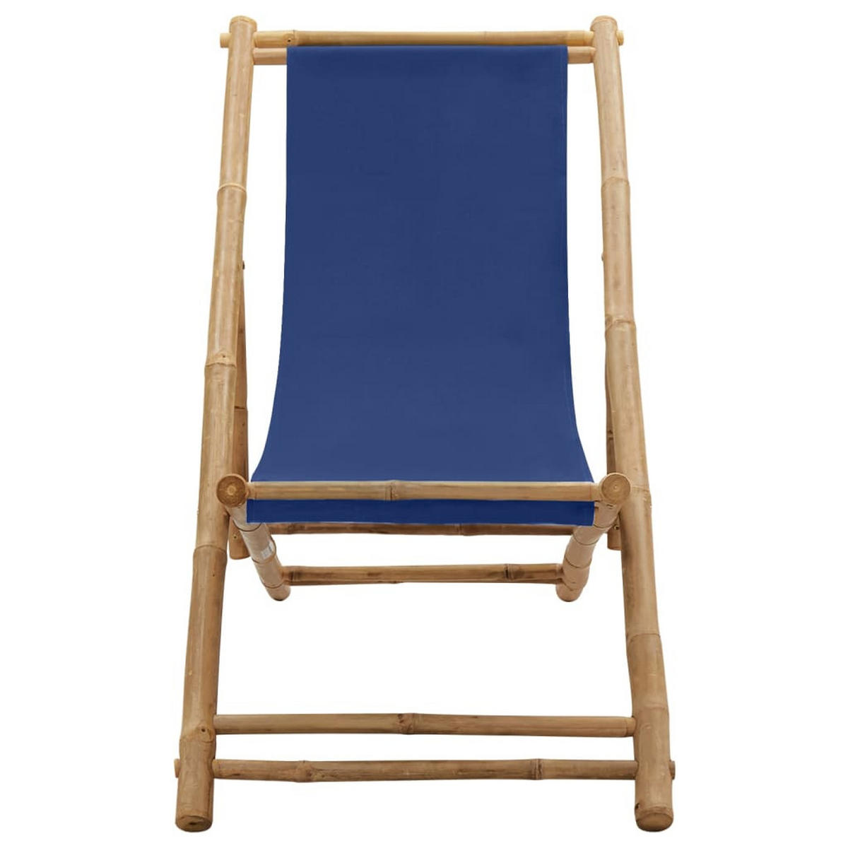 LIEGESTUHL Bambus Und Canvas Marineblau - Blau, Textil (60/93/123cm) - vidaXL