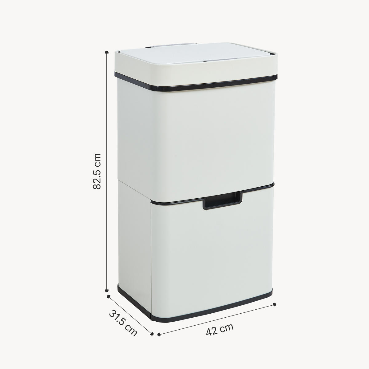 SENZOROVÝ KOŠ Venna - béžová, kov/plast (31.5/82.5/42cm) - [en.casa]