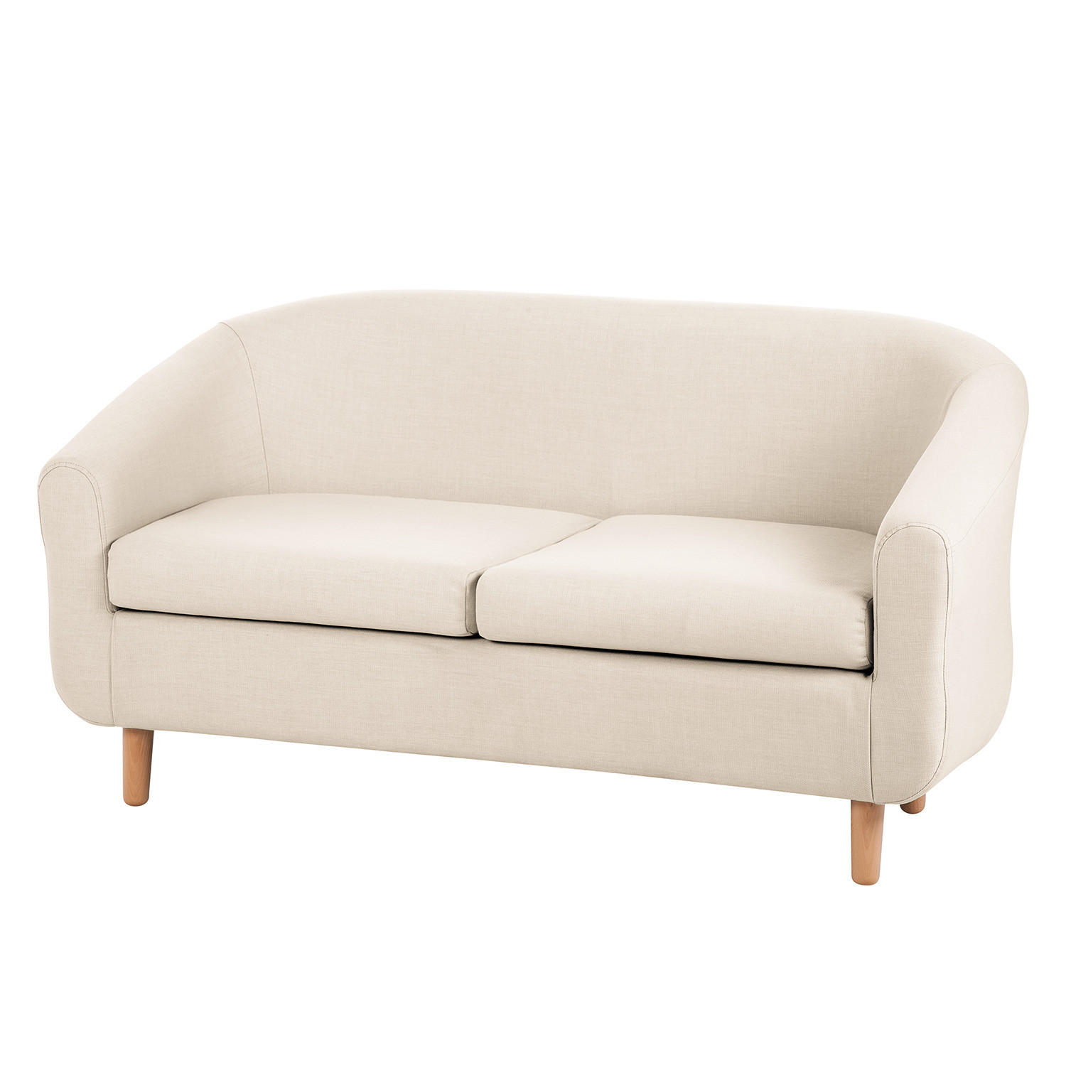 2-SITZER SOFA - Beige, Buchenholz/Textil (140/74/74cm) - home24
