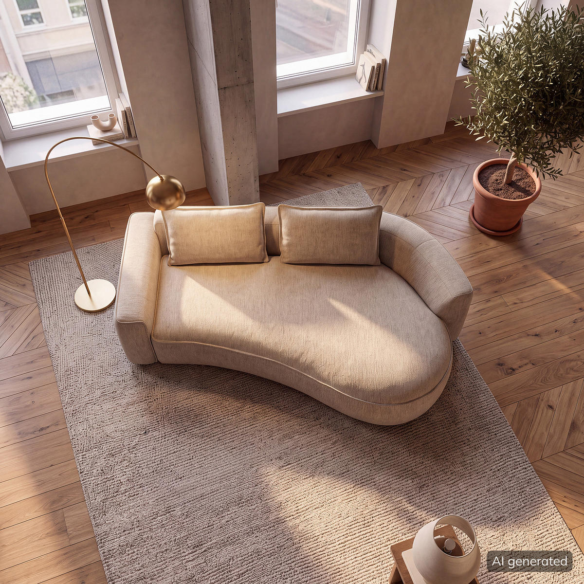 2,5-SITZER SOFA - Taupe/Schwarz, Kunststoff/Textil (217/82/146cm) - home24