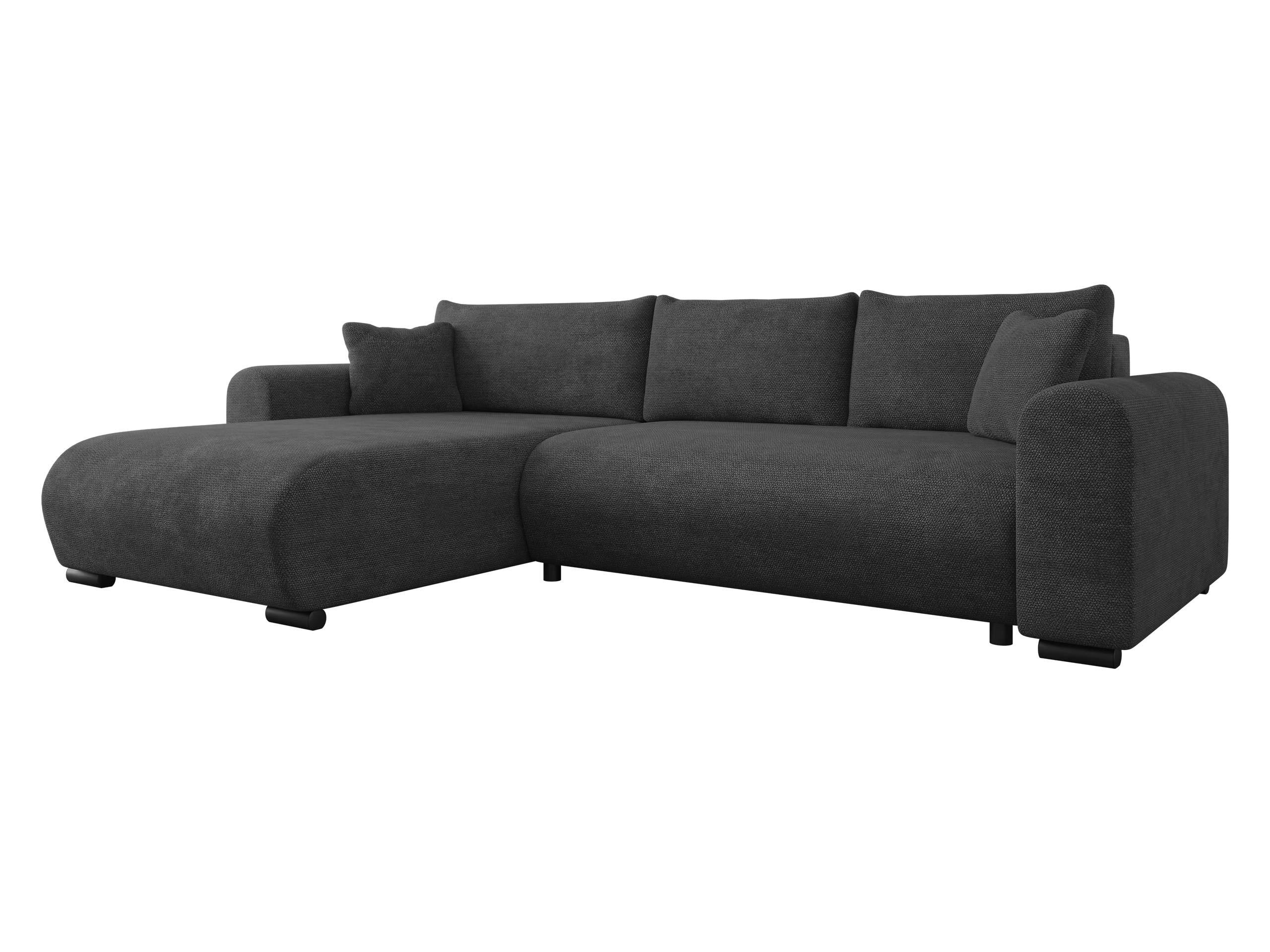 ECKSOFA Merkos - Anthrazit/Schwarz, Holz/Textil (285/188cm) - MIRJAN24