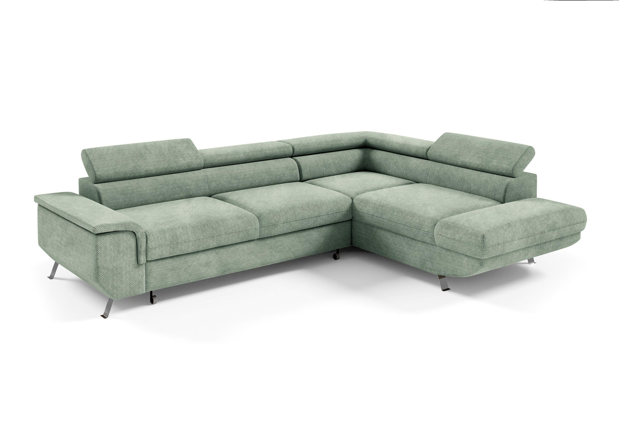 ECKSOFA Plato Mit Schlaffunktion - Grün, Holzwerkstoff/Textil (202/268cm) - Fun Möbel