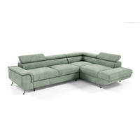 ECKSOFA Plato Mit Schlaffunktion - Grün, Holzwerkstoff/Textil (202/268cm) - Fun Möbel