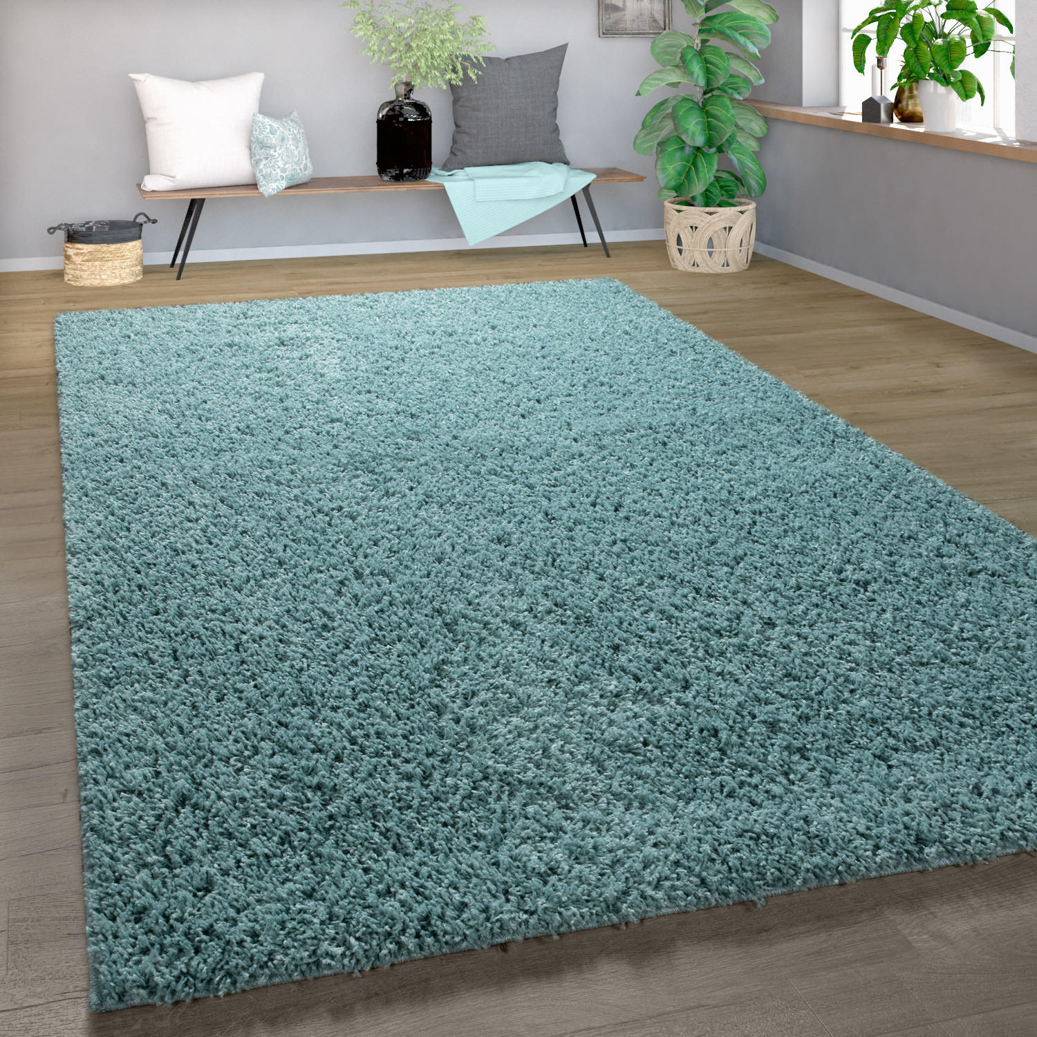 HOCHFLORTEPPICH 140/200 cm Twister 500 - Türkis, Textil (140/200cm) - Paco Home