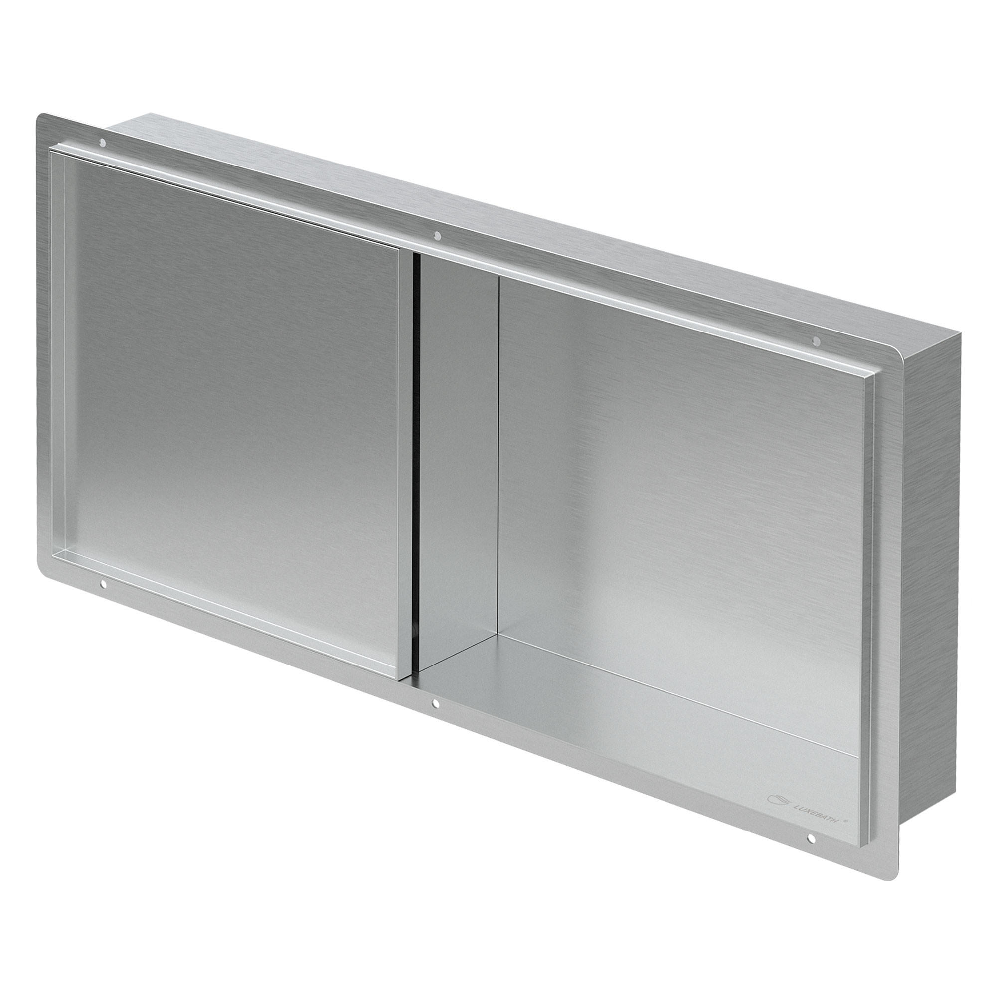 LuxeBath SPRCHOVÝ KOUT z leštěné nerezové oceli s obkladovými dveřmi, stříbrný, 25,5/25,5 cm