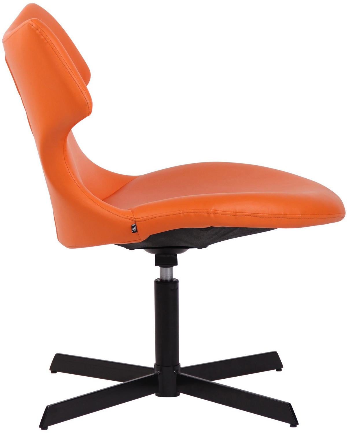 DREHSTUHL Lederlook orange - Schwarz/Orange, Textil/Metall (65/79/69cm) - CLP