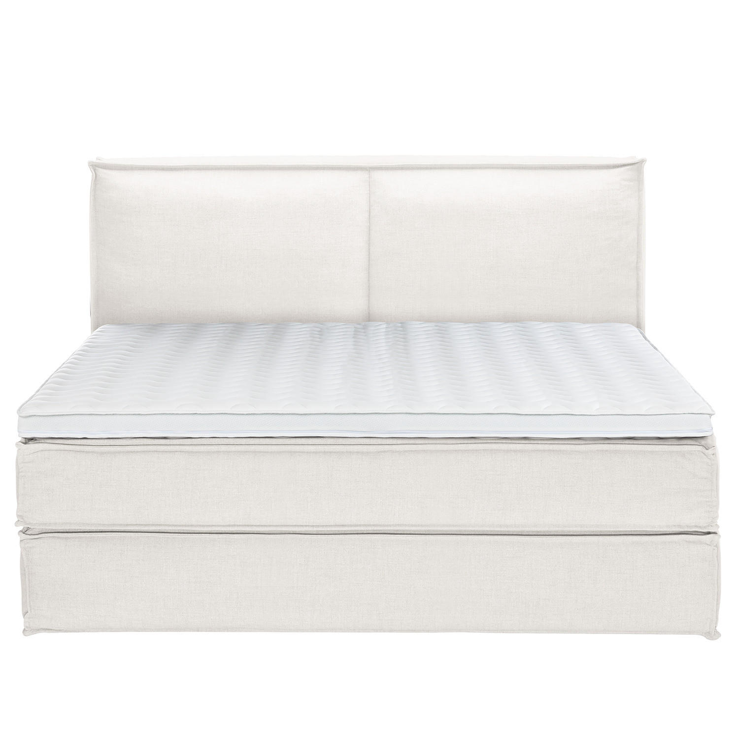 BOXSPRINGBETT mit Kopfteil - Premium - Weiß, Textil (200/200cm) - home24