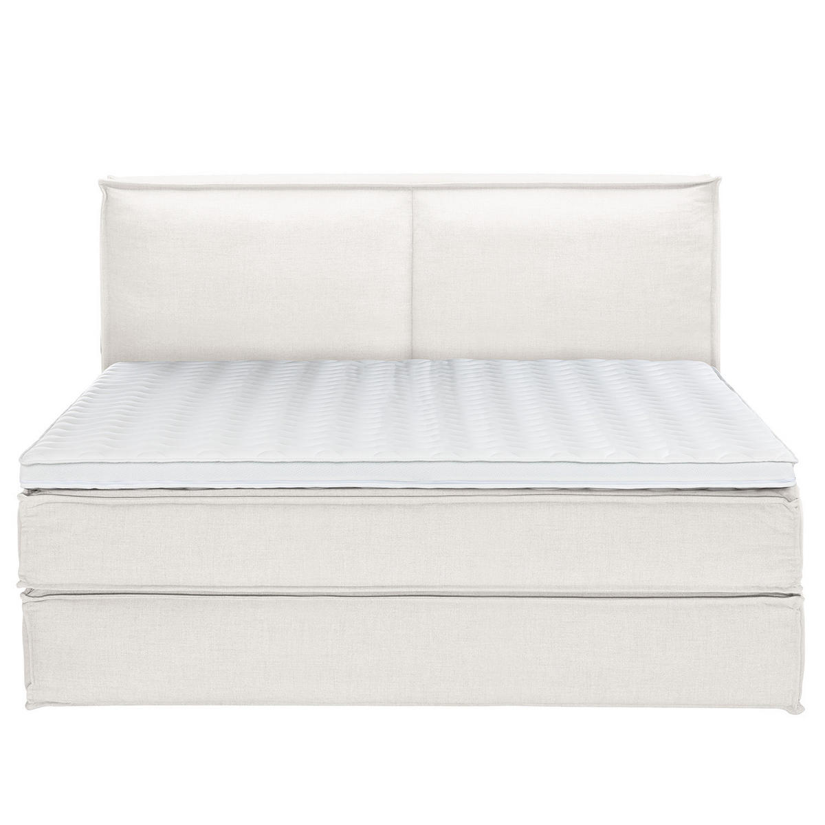 BOXSPRINGBETT mit Kopfteil - Premium - Weiß, Textil (200/200cm) - home24