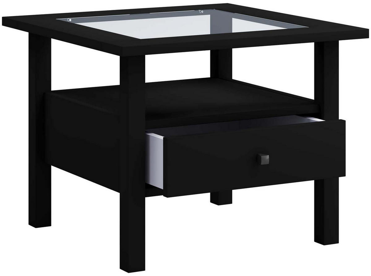 COUCHTISCH 1 Schublade 1 Ablage schwarz - Schwarz, Holzwerkstoff (54/54/42cm) - ebuy24