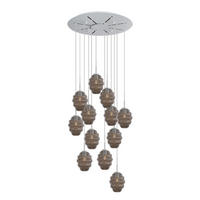 GALERIELEUCHTE Echos 12-flammig Rauch Ø 18cm - Anthrazit/Weiß, Glas (18/18/20cm) - s.luce