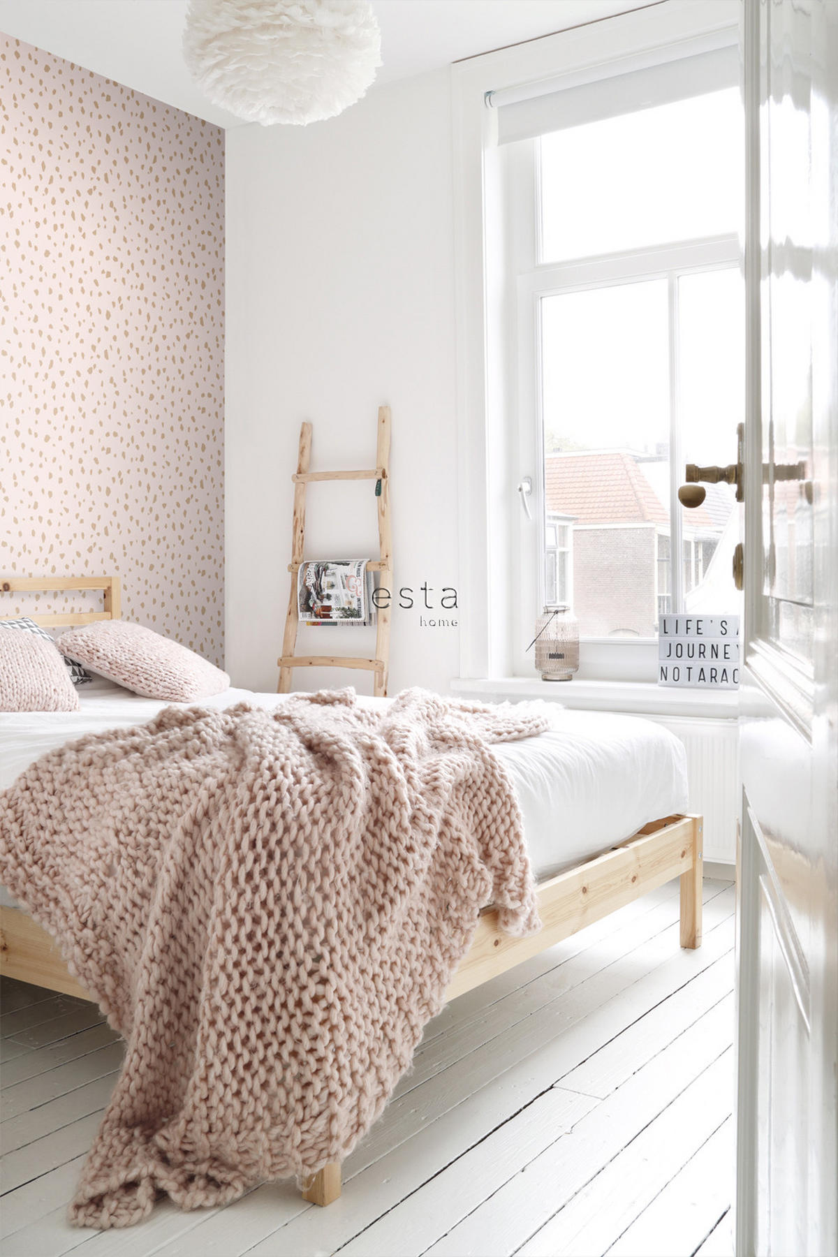 TAPETE Terrazzo-Motiv 53 cm x 10.05 m - Pink, Papier (53/1000cm) - ESTAhome
