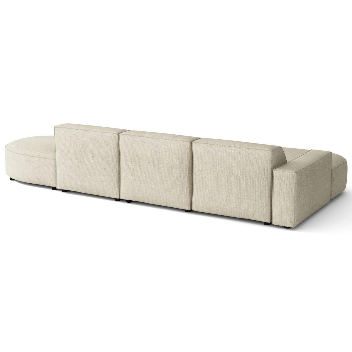ECKSOFA Sallmo L-Form, 3-Sitzer, links 358 cm - Creme/Schwarz, Kunststoff/Textil (358/166cm) - Selsey
