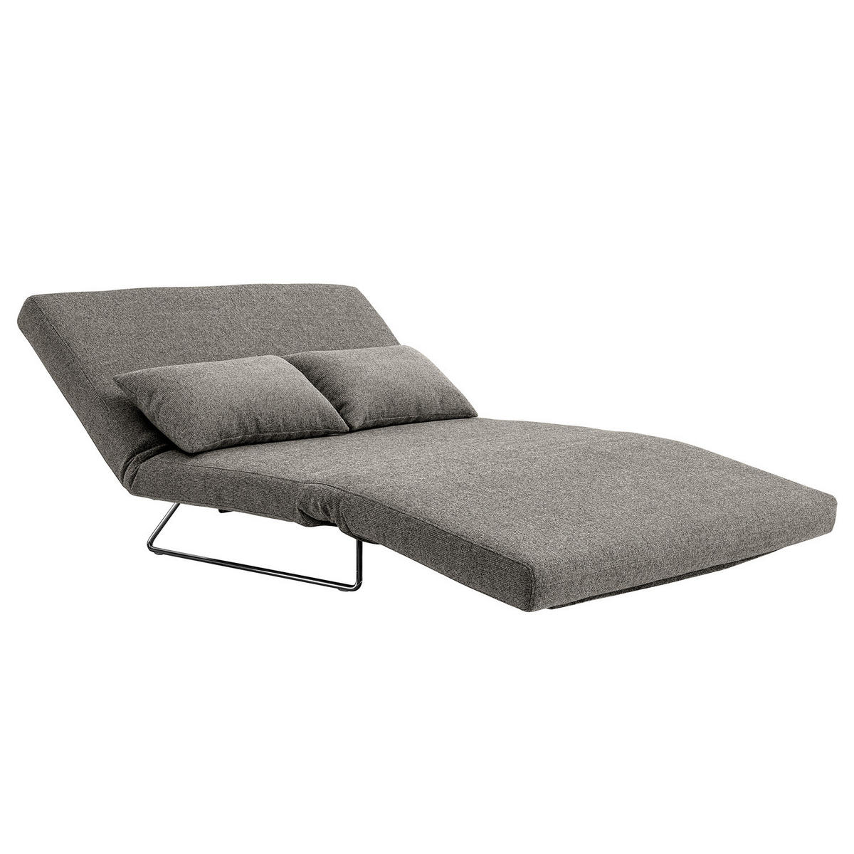 SCHLAFSOFA - Chromfarben/Grau, Textil/Metall (130/85/87cm) - home24